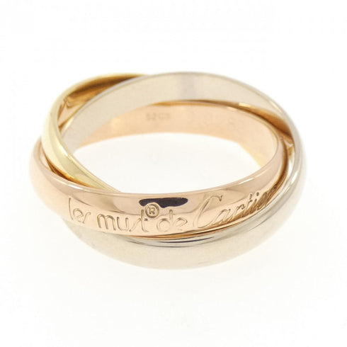Vendome Louis Cartier Band Ring 18K Tricolor Gold