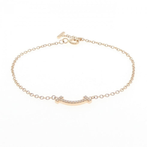 T Smile Mini Pendant Necklace 18K Rose Gold