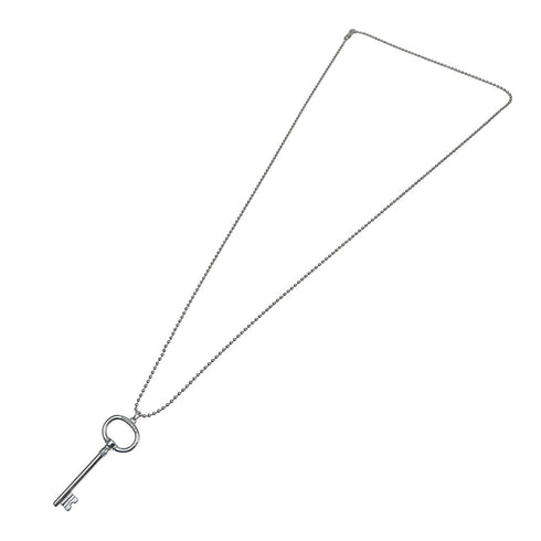 Oval Key Pendant Necklace Sterling Silver