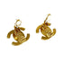 CC Logo Turnlock Clip-On Earrings Metal Gold-Tone Metal