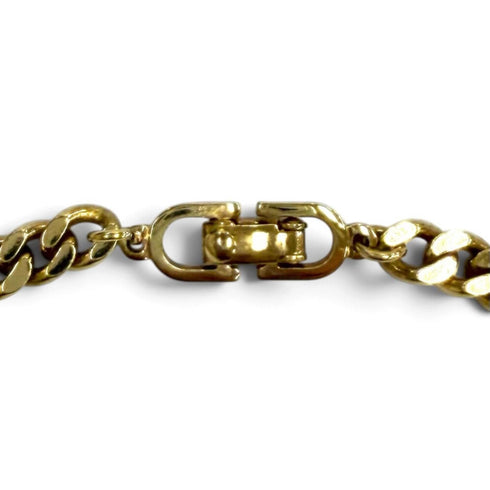 Vintage Rhinestone Cuban Link Choker Necklace Gold