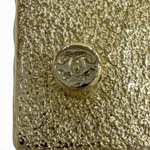 CC Logo Brooch Gold-Tone Metal