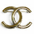 CC Logo Brooch Gold-Tone Metal