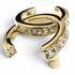 CC Logo Brooch Gold-Tone Metal