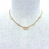 Pendant Necklace Gold with Eco Pearl and Rhinestone