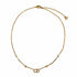 Pendant Necklace Gold with Eco Pearl and Rhinestone