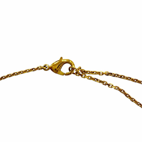 Pendant Necklace Gold with Eco Pearl and Rhinestone