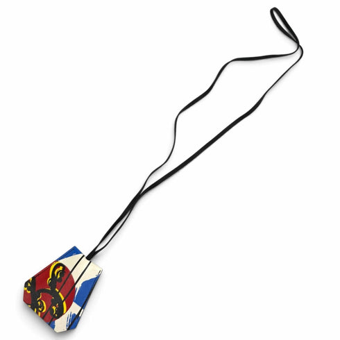 Clochette Skate Pendant Necklace Swift Leather and Silver Ciel