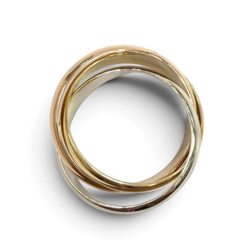 Vendome Louis Cartier Band Ring 18K Tricolor Gold