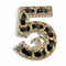 CC Logo Brooch Gold-Tone Metal