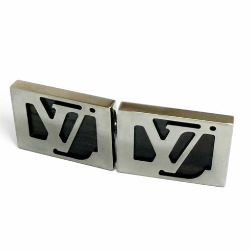 Wood and Silver Cufflinks Bracelet