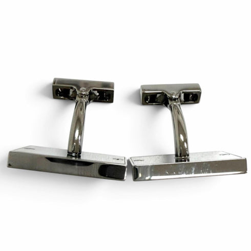 Wood and Silver Cufflinks Bracelet