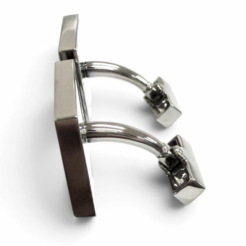 Wood and Silver Cufflinks Bracelet