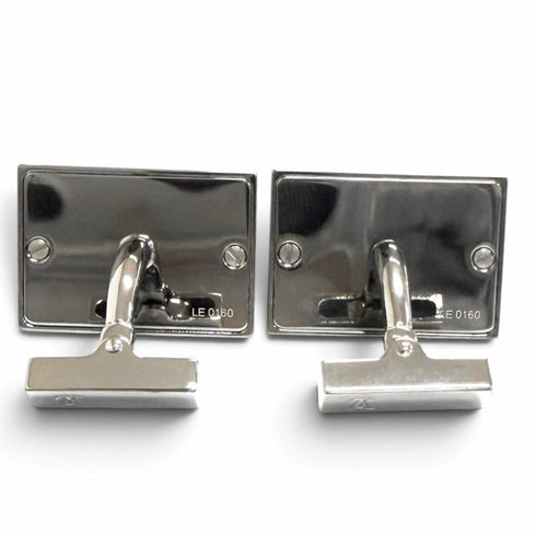 Wood and Silver Cufflinks Bracelet
