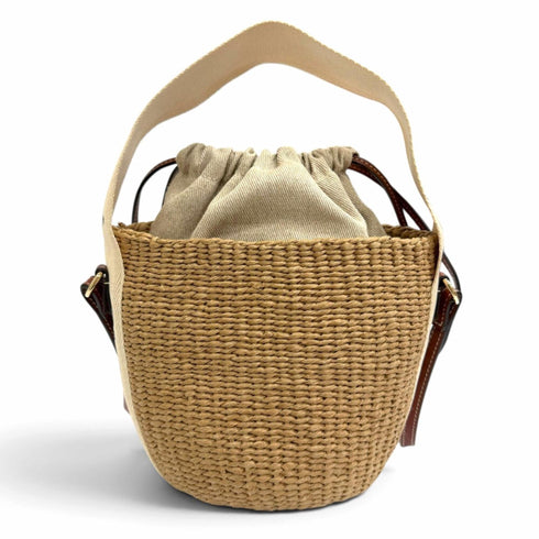 Woody Basket Tote Woven Raffia Small