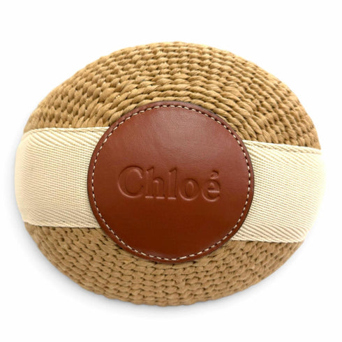 Woody Basket Tote Woven Raffia Small