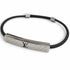 Leather Bracelet Black and Silver
