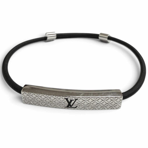 Leather Bracelet Black and Silver
