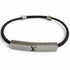 Leather Bracelet Black and Silver
