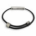Leather Bracelet Black and Silver