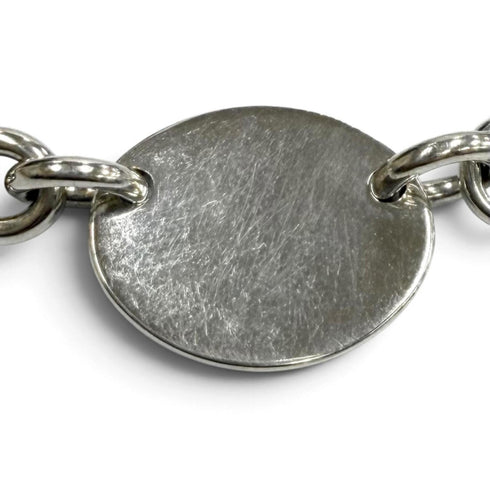 Oval Tag Choker Necklace Sterling Silver