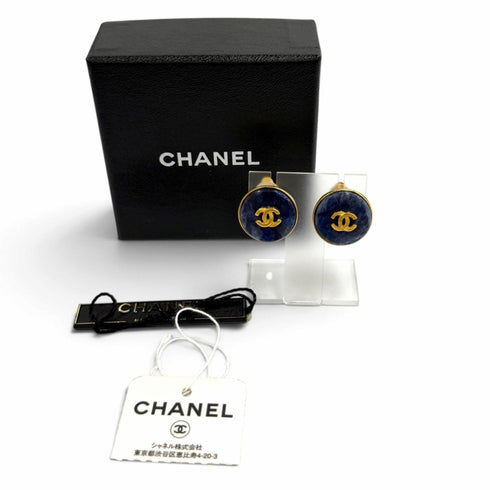 CC Logo Clip-On Earrings Gold-Tone Metal Gold-Tone Metal