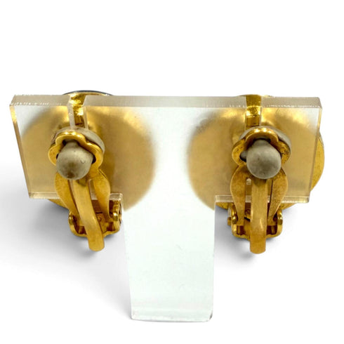 CC Logo Clip-On Earrings Gold-Tone Metal Gold-Tone Metal