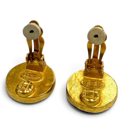 CC Logo Clip-On Earrings Gold-Tone Metal Gold-Tone Metal