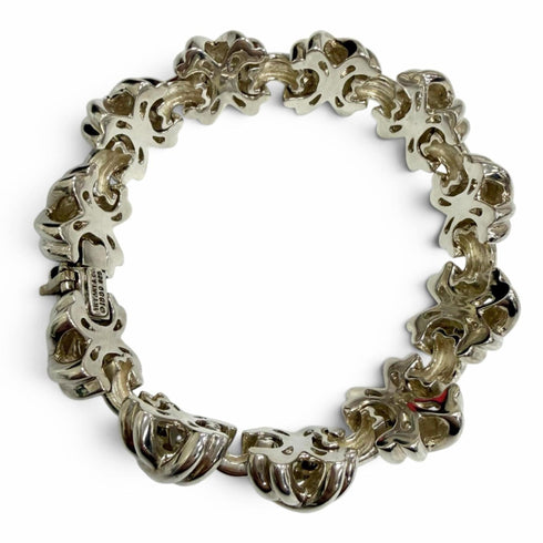 Vintage Signature Link X Motif Bracelet Sterling Silver