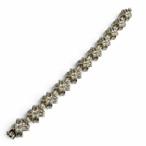 Vintage Signature Link X Motif Bracelet Sterling Silver