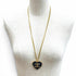 CC Logo Chain Heart Pendant Necklace Gold-Tone Metal
