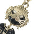 Charm Lion Camellia Metal Black and Gold Handbag Charm
