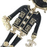 Charm Lion Camellia Metal Black and Gold Handbag Charm