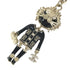 Charm Lion Camellia Metal Black and Gold Handbag Charm