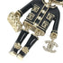 Charm Lion Camellia Metal Black and Gold Handbag Charm