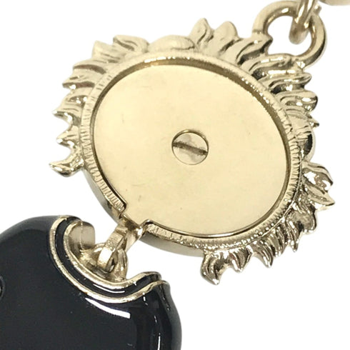 Charm Lion Camellia Metal Black and Gold Handbag Charm
