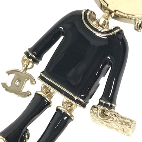 Charm Lion Camellia Metal Black and Gold Handbag Charm