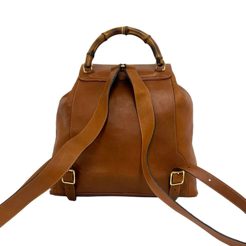 Vintage Bamboo Backpack Leather Medium
