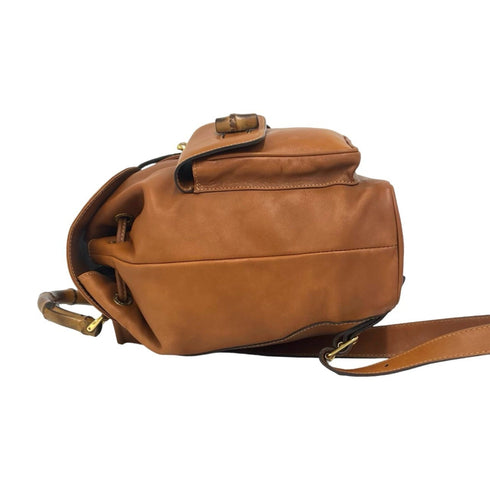 Vintage Bamboo Backpack Leather Medium