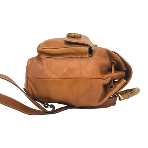 Vintage Bamboo Backpack Leather Medium