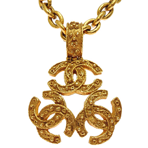 Pendant Necklace Metal Triple Coco