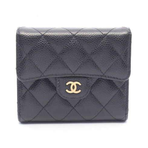 CC Compact Classic Flap Wallet Quilted Caviar