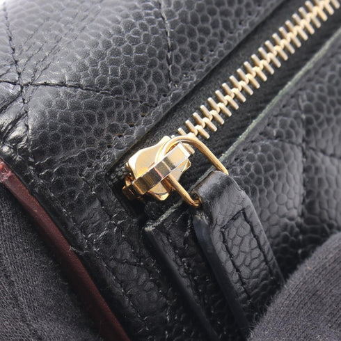CC Compact Classic Flap Wallet Quilted Caviar
