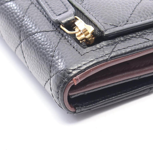 CC Compact Classic Flap Wallet Quilted Caviar