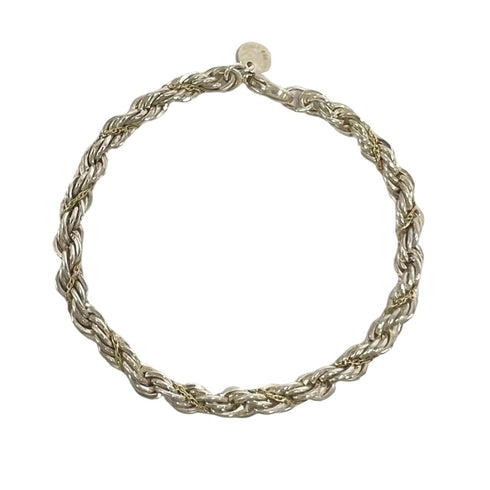 Vintage Bracelet Sterling Silver and 18K Yellow Gold