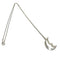 Vintage Crescent Moon Pendant Necklace Sterling Silver
