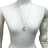 Vintage Crescent Moon Pendant Necklace Sterling Silver