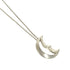 Vintage Crescent Moon Pendant Necklace Sterling Silver