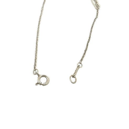 Vintage Crescent Moon Pendant Necklace Sterling Silver