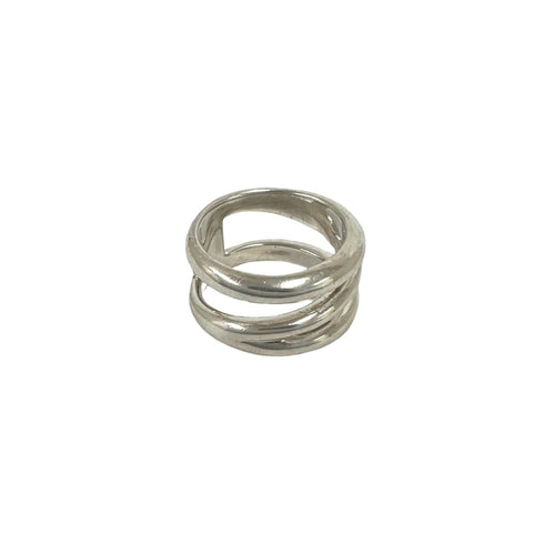 Vintage Diagonal Ring Sterling Silver